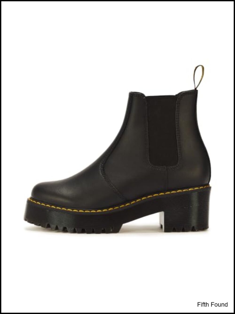 Chelsea Boots PU Coated Leather Pull-On Ankle Block Heel Closed Toe